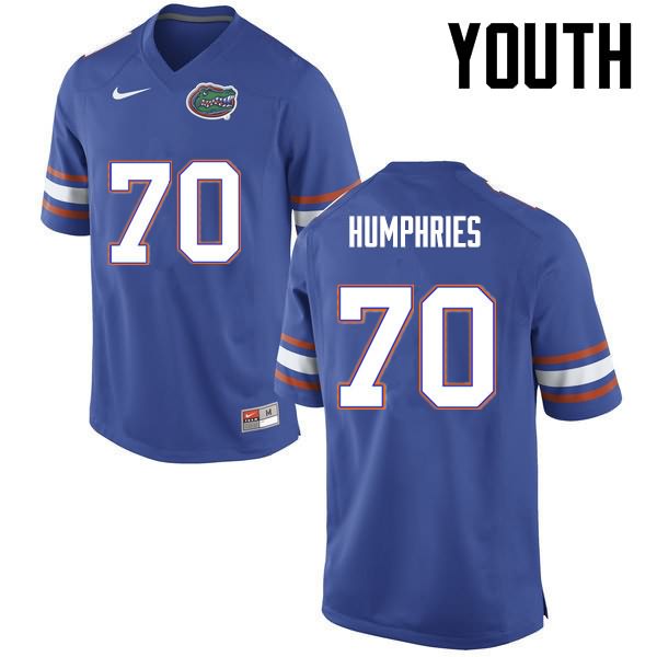 Youth NCAA Florida Gators D.J. Humphries #70 Stitched Authentic Nike Blue College Football Jersey WHL2865PT